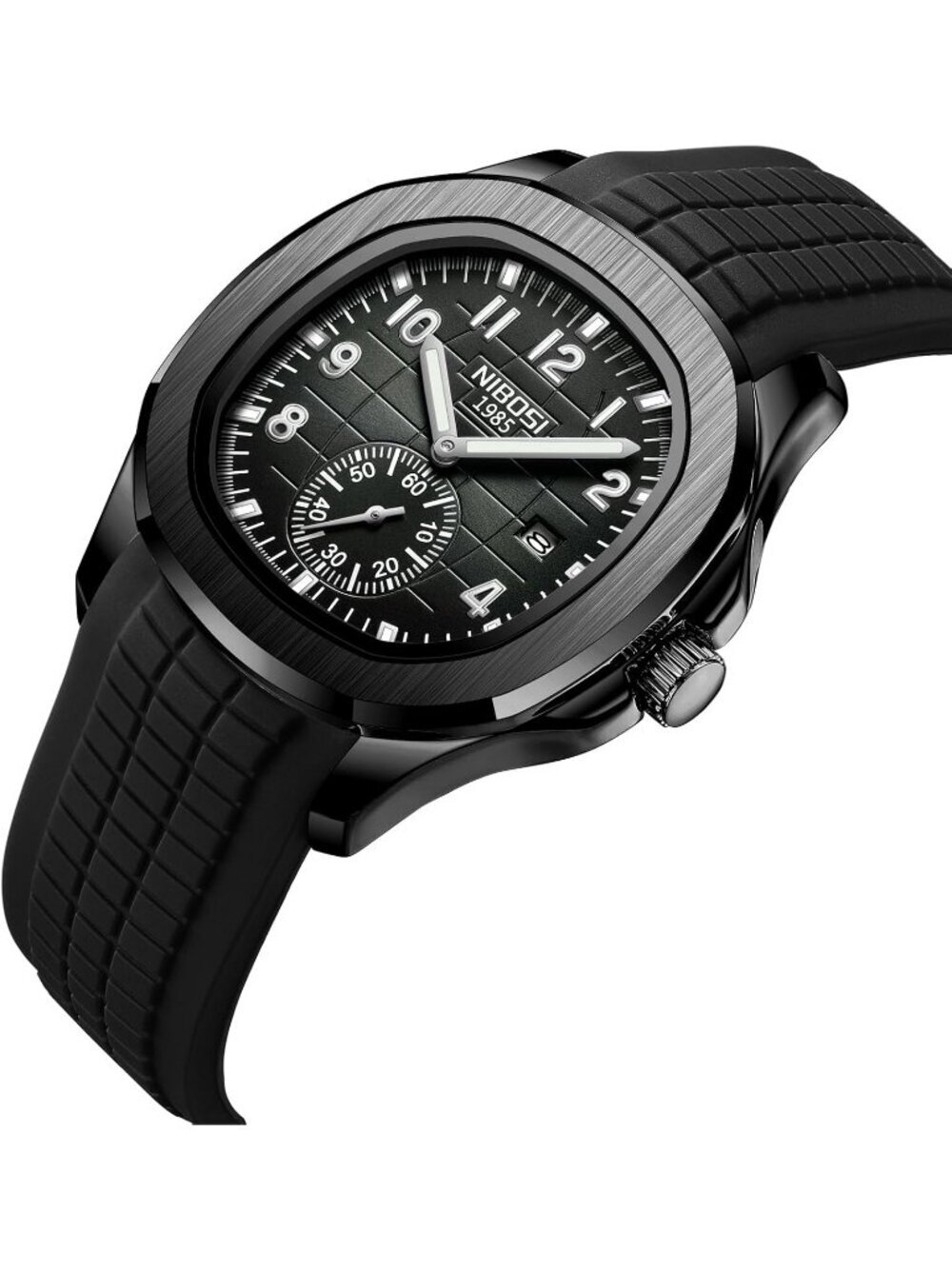 Men's Black Analog Quartz Silicone Strap Waterproof Unique Dainty Wrist Watch - Picture 2 of 6